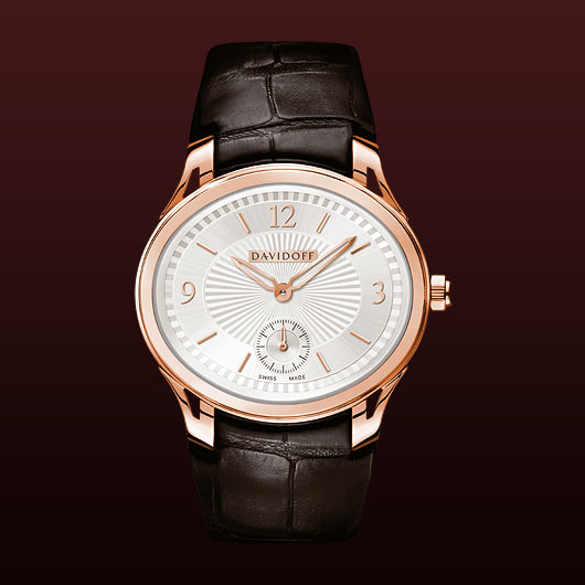 wristwatch Davidoff Lady quartz red gold silvered dial