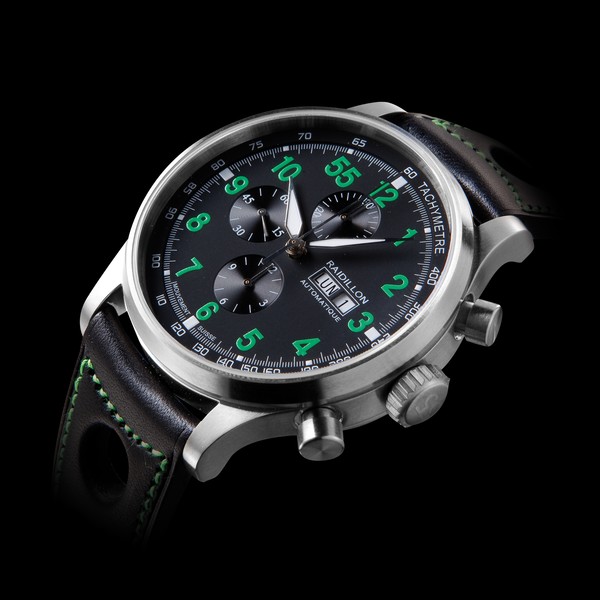 wristwatch Raidillon 48mm Automatic Chronograph Black Green