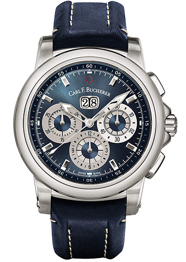 wristwatch Carl F. Bucherer Patravi Chrono Date Blue Wave