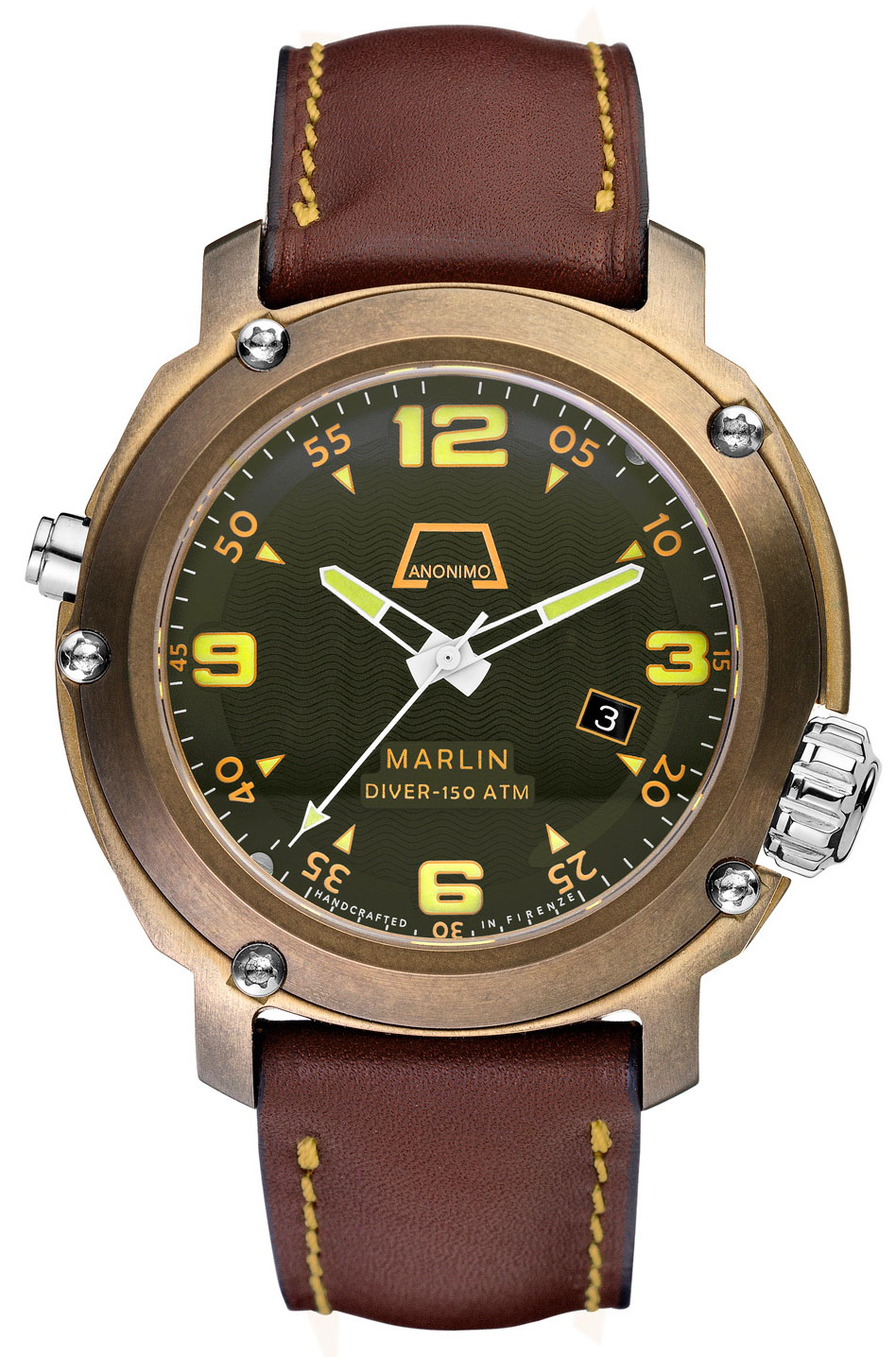 wristwatch Anonimo Firenze Marlin Bronzo Green Dial