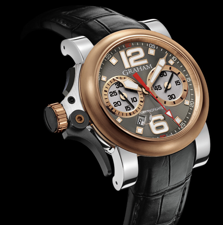 wristwatch Graham Chronofighter R.A.C Trigger Steel & Gold Charcoal Rush
