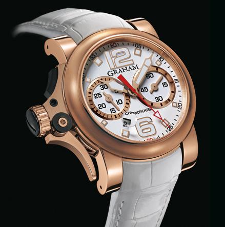 wristwatch Graham Chronofighter R.A.C Trigger Gold White Rush