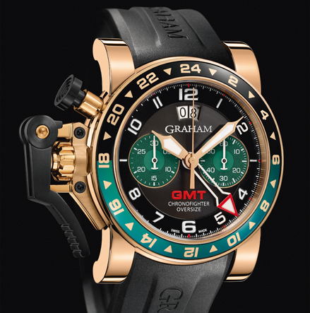 wristwatch Graham CHRONOFIGHTER OVERSIZE GMT BLACK BRG GOLD