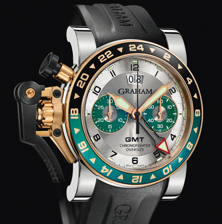 wristwatch Graham CHRONOFIGHTER OVERSIZE GMT SILVER BRG STEEL & GOLD