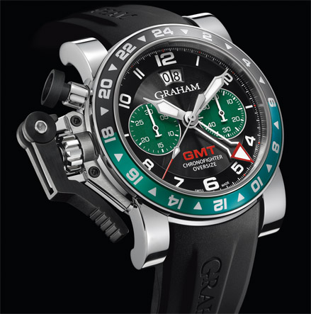 wristwatch Graham CHRONOFIGHTER OVERSIZE GMT BLACK BRG STEEL