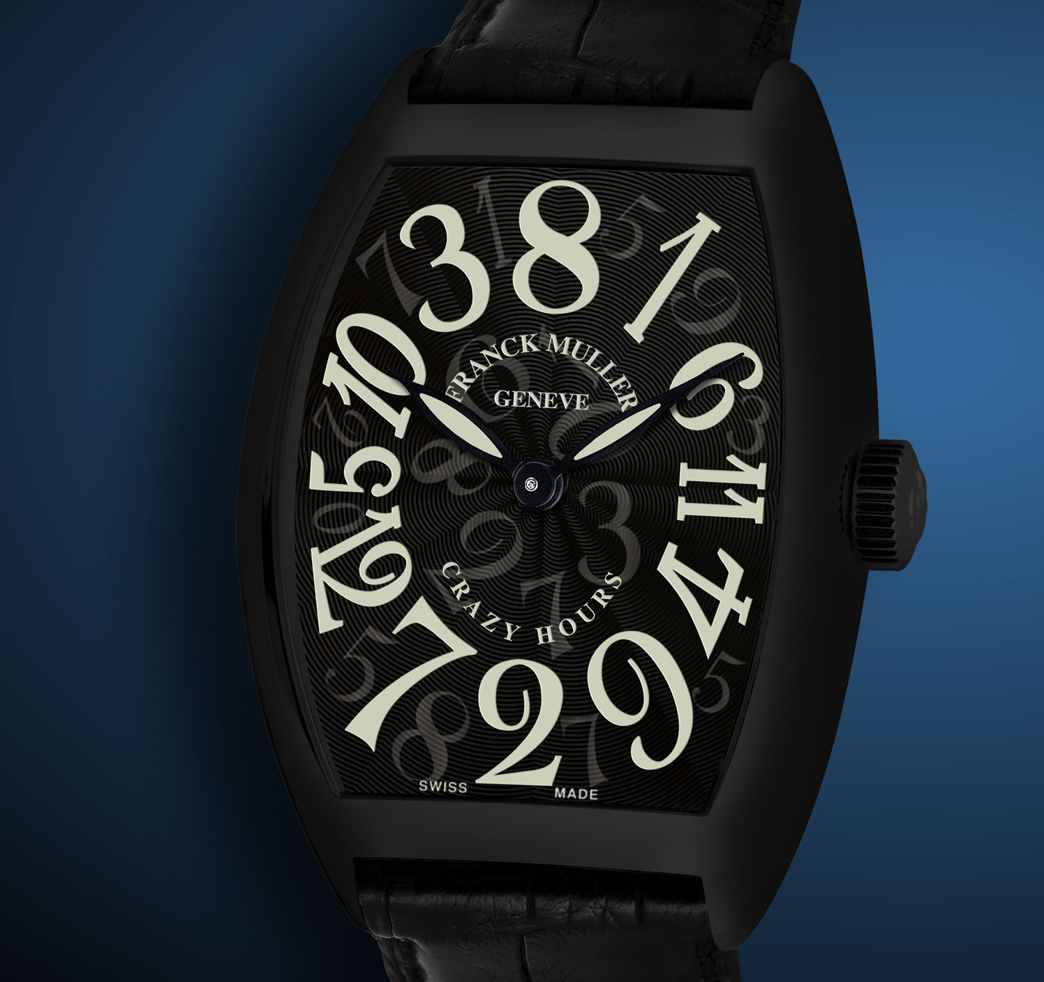 wristwatch Franck Muller Crazy Hours Black Stainless Steel