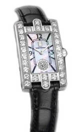 wristwatch Harry Winston Avenue Lady (WG_Diamonds / MOP / Black Strap)