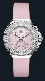 wristwatch TAG Heuer Formula 1 Diamond Chronograph (SS-Diamonds / Pink / Strap)