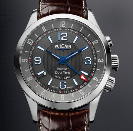 wristwatch Vulcain Aviator Dual Time - Steel
