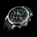 wristwatch Raidillon 48mm Automatic Chronograph Black Green