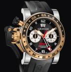 wristwatch Graham CHRONOFIGHTER OVERSIZE GMT BLACK STEEL & GOLD