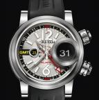 wristwatch Graham Swordfish Grillo Alarm GMT Silver Eye