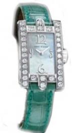 wristwatch Avenue Lady Mechanical (WG_Diamonds / MOP / Green Strap)