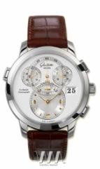 wristwatch Glashutte Original Panomaticchrono XL (WG / Silver / Leather)