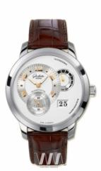 wristwatch Glashutte Original Panomatycreserve XL (WG / Silver / Leather)