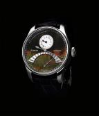 wristwatch Azimuth Regulateur Retrograde Minutes Black Mother-of-Pearl