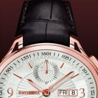 wristwatch Davidoff Chronograph red gold silvered dial
