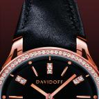 wristwatch Davidoff Lady quartz red gold diamonds black dial