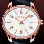 wristwatch Davidoff Lady quartz red gold diamonds white mother of pearl