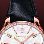 wristwatch Davidoff Lady quartz red gold diamonds white mother of pearl