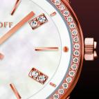 wristwatch Davidoff Lady quartz red gold diamonds white mother of pearl