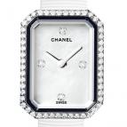 wristwatch Acier, cadran nacre blanche avec 4 index diamant