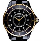 wristwatch Céramique noire, or rose / cadran 11 index diamants