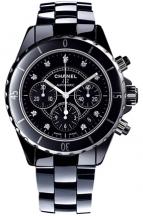 wristwatch Chanel Chrono céramique noire, cadran 9 index diamants