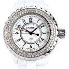 wristwatch Chanel J12 Céramique blanche sertie diamants